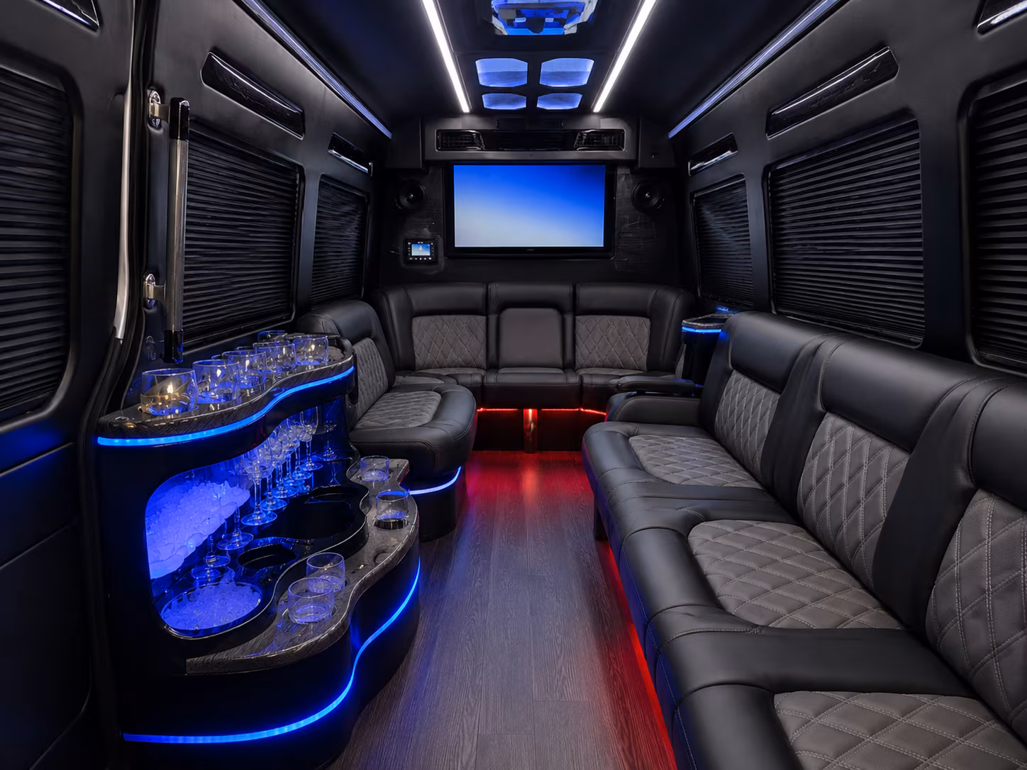 newport news sprinter limousine inside